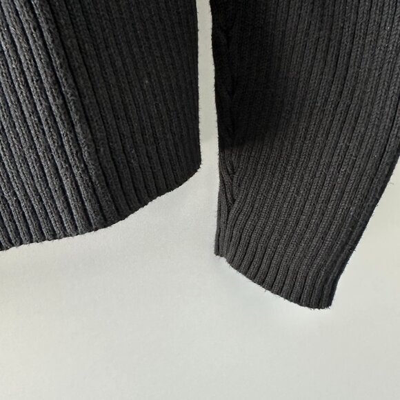 Express Men's XL Black Ribbed Full Zip-Up Sweater 100% Cotton - Picture 4 of 16